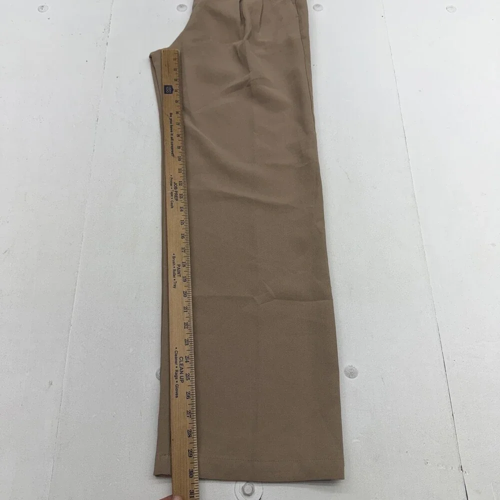 Gap Dress Pants Womens 2 Beige Easy Trouser Wide Leg Pull On Elastic Waist